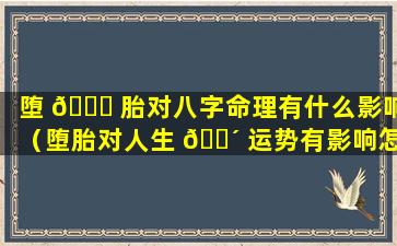 堕 🐛 胎对八字命理有什么影响（堕胎对人生 🐴 运势有影响怎弥补）